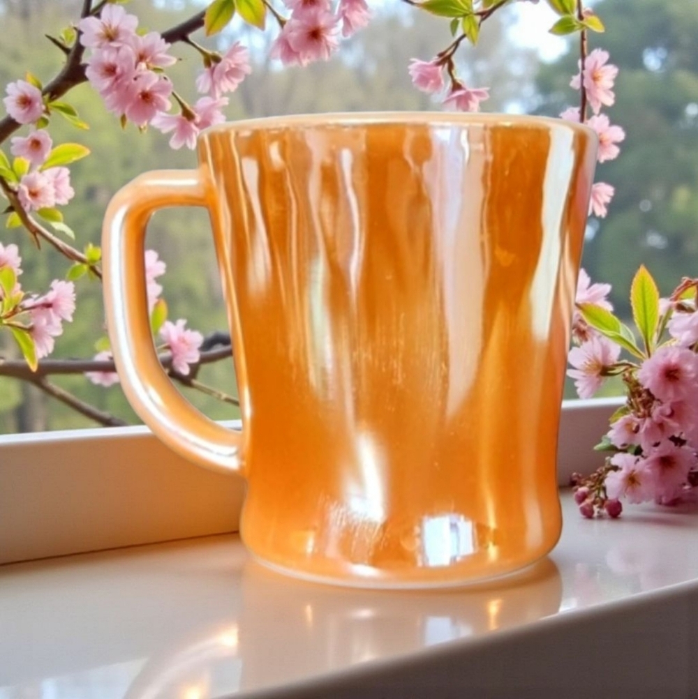 Vintage Fire King Orange Evervescent Color Cup